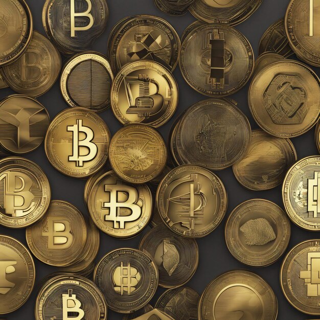 Cryptocurrency bitcoin golden coin