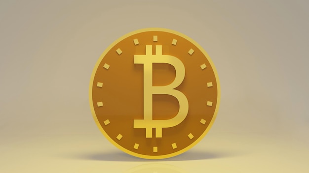 Cryptocurrency bitcoin golden coins isolated 3d render