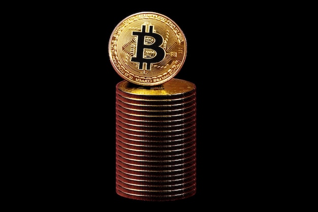 Cryptocurrency bitcoin gouden munt achtergrond