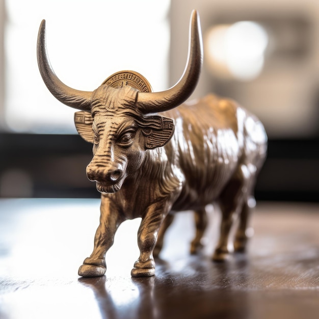 Cryptocurrency Bull Closeup