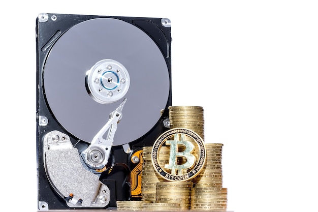 Cryptocurrency Chia and hard disk server for mining