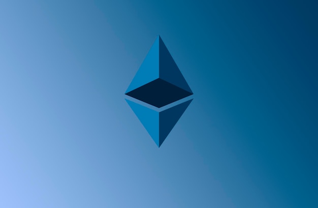 Cryptocurrency icon on blue background