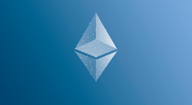 Cryptocurrency icon from web on blue background