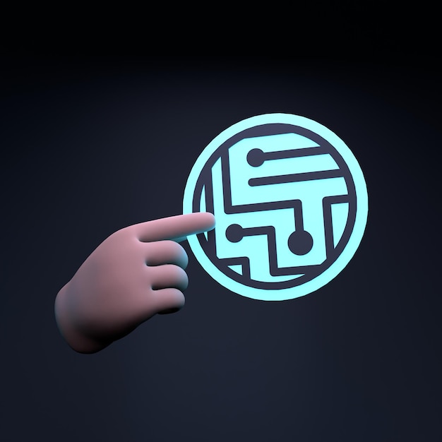 Cryptocurrency icon Future money concept 3d render illustration