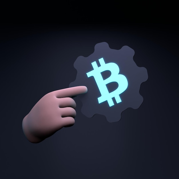 Cryptocurrency icon Future money concept 3d render illustration