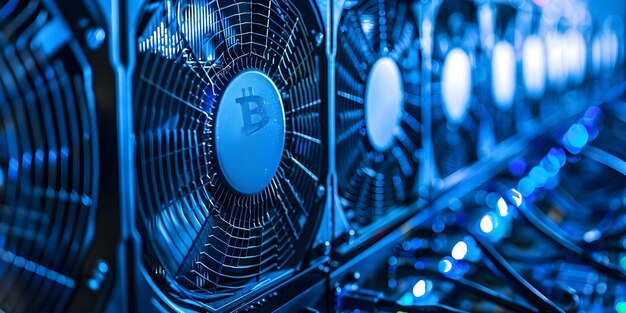 디지털 화폐 생성 및 네트워킹을 위해 블록체인 기술을 사용하는 암호 화폐 채굴 서버 개념 암호화폐 채굴 기술 블록 체인 디지털 화폐 생산 네트워킹