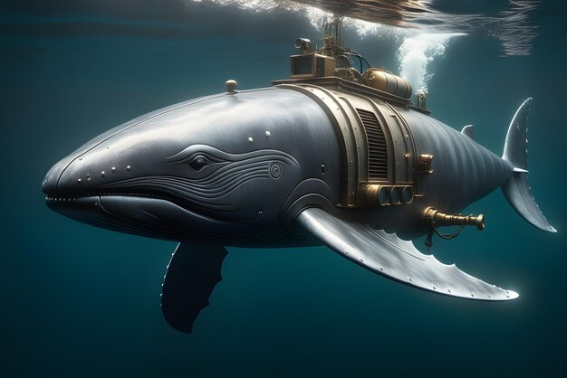 Cryptocurrency whales a 3D technological pseudorealistic whale in a modern design