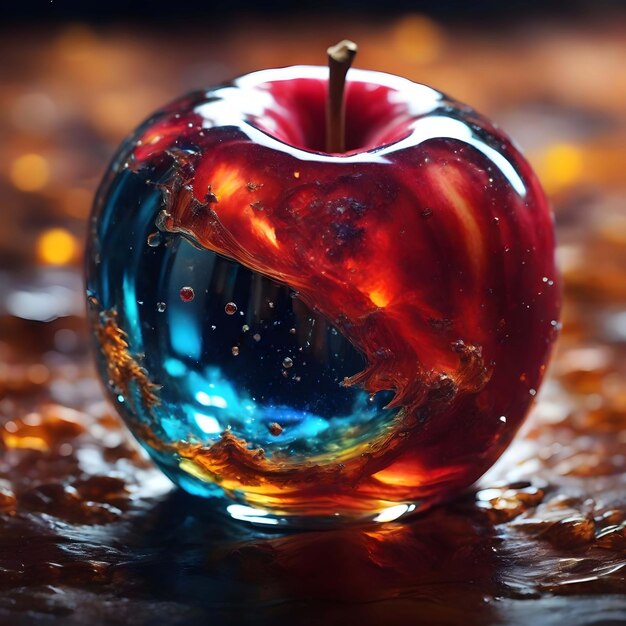 Foto una mela di cristallo