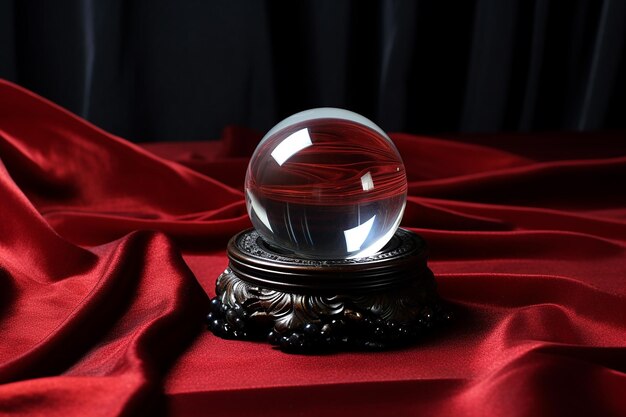 Photo crystal ball on dark cloth