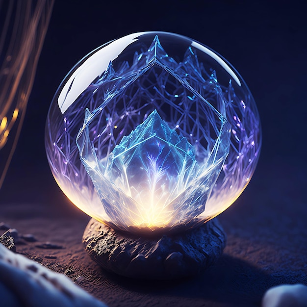 Photo a crystal ball generative ai