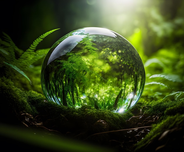 Premium AI Image  EcoSphere The Sustainability Bubble