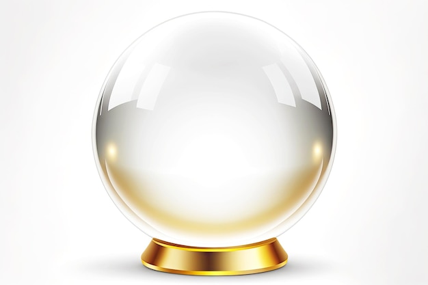 Crystal ball on white background with copy space for text or information