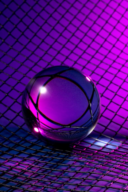 Photo crystal ball with purple background