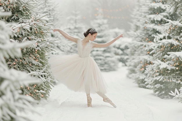 Crystal ballet snow falling