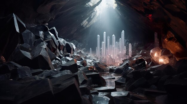 Photo the crystal cave generative ai