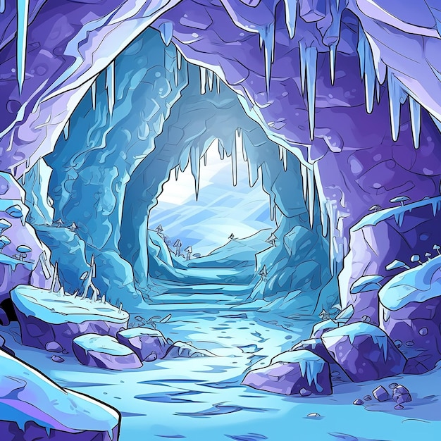 Photo crystal cave illustration background