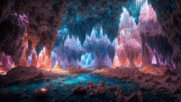 異星のクリスタルの洞窟