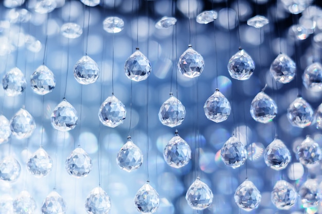 Crystal chandelier close-up. Glamour background with copy space