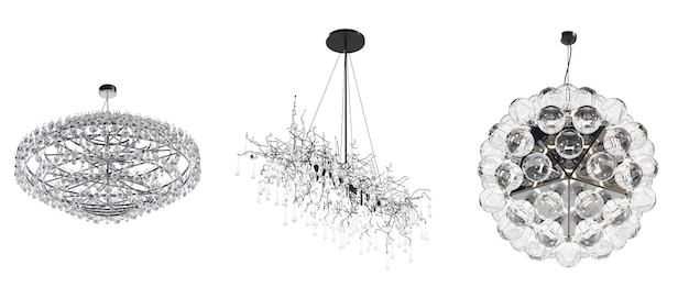 crystal chandelier for the interior isolated on white background home lighting 3D illustration cg