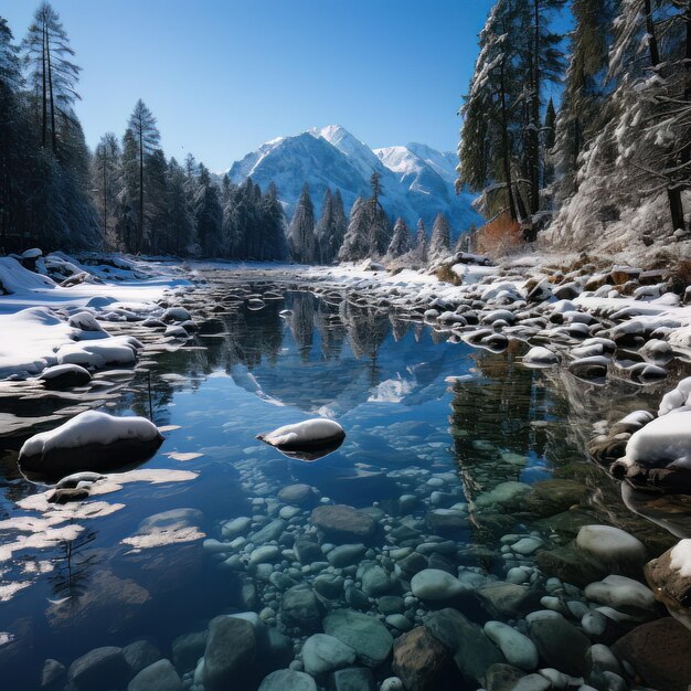 Crystal Clarity Winter Landscape Photo