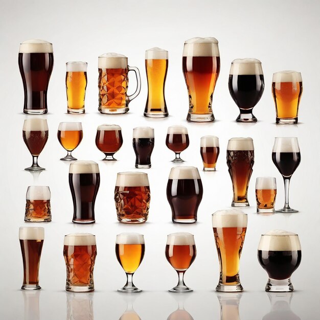 Photo crystal clear beer glass collection