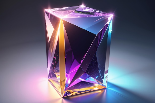 Crystal clear colorful gem diamond cut transparent crystal wallpaper background photography