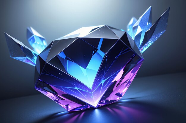 Crystal clear colorful gem diamond cut transparent crystal wallpaper background photography