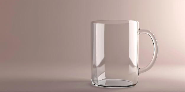 Crystal clear glass mug template for sublimation printing perfect for branding and gift purposes