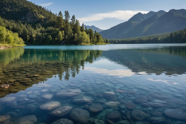 Crystal Clear Mountain Lake Reflections