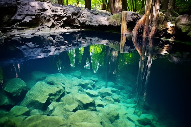 Foto sorgente di pozzo naturale cristallino