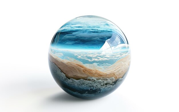 Crystal Clear Orb in 3D Isolated on Transparent Background