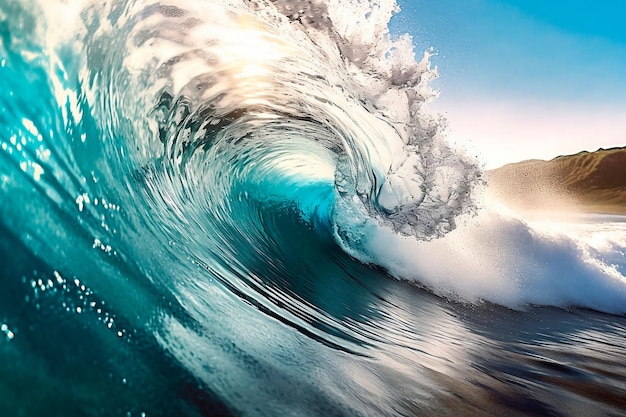 Foto l'onda d'acqua cristallina si è trasformata