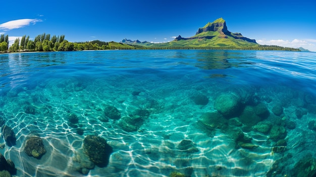 Crystal clear waters hd 8k wallpaper stock photographic image