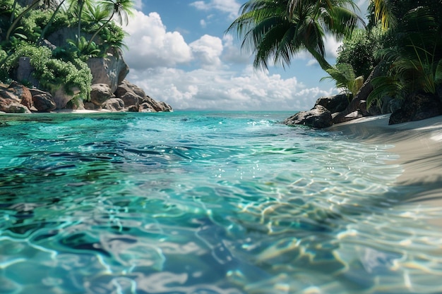 Foto le acque cristalline delle spiagge tropicali