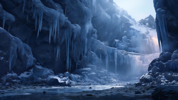 Crystal Cliffs The Ethereal Glow of Frozen Waterfalls