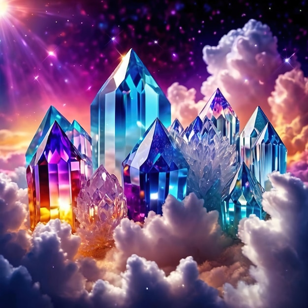 Photo crystal cloud glittery colorful abstract background illustration