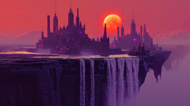 Crystal Cradle Dawn over the Floating City