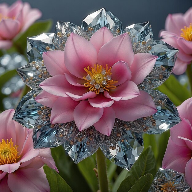 crystal create an effect of beautiful flower