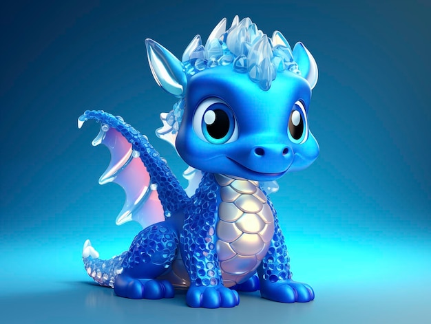 Crystal cute baby dragon symbolising new year