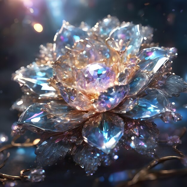 Crystal Flower crafted from shimmering crystals