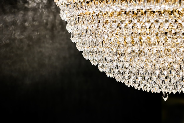 Crystal glass chandelier as home decor interior design and luxury furniture detail holiday invitatio...