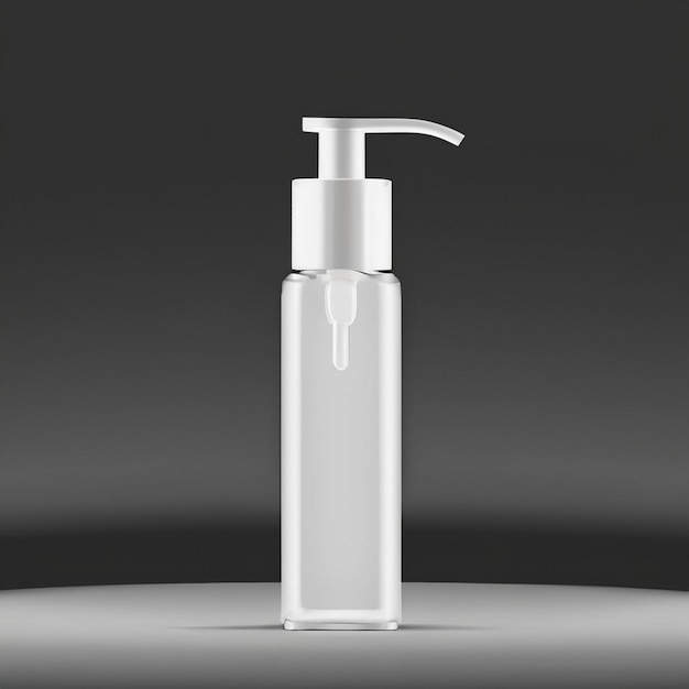 Crystal glass cosmetic pump bottle mockup