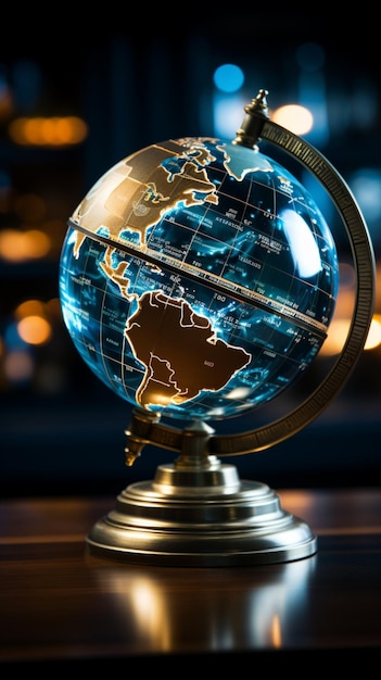 A crystal globe encased in stock data a fusion of finance and world Vertical Mobile Wallpaper