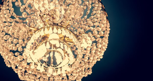 Crystal glowing chandelier