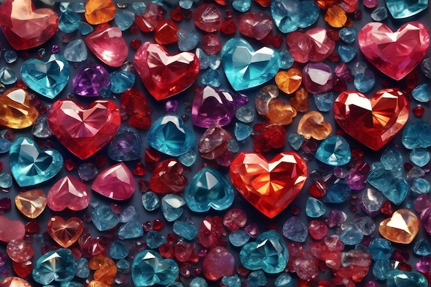 Crystal Heart Gemstone Background Heart Gemstone Background Crystal Heart Crystal Heart Background AI Generative