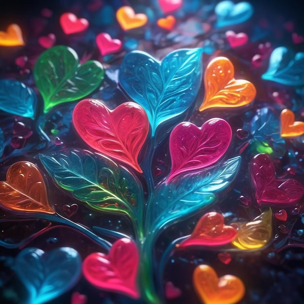 Crystal heart tree background