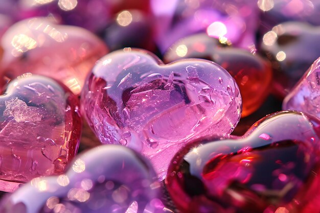 Crystal Hearts CloseUp A Valentines Day Composition