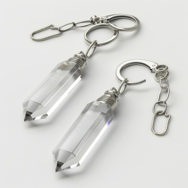 Crystal keychains isolated