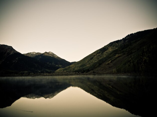 Crystal Lake in autumn near Ouray, Colorado.