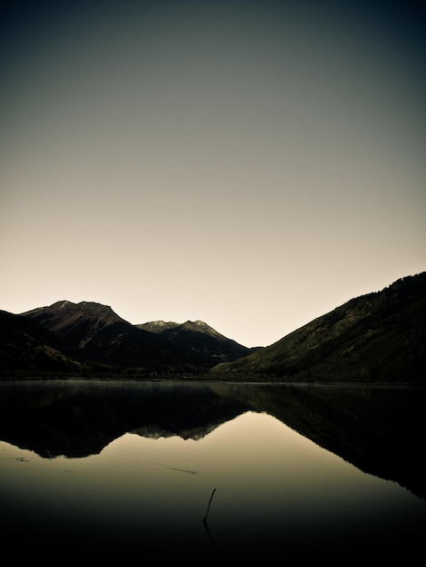 Crystal Lake in autumn near Ouray, Colorado.